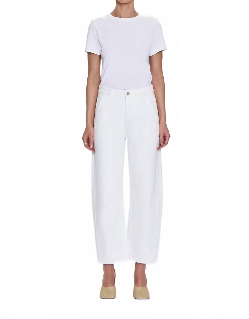 NEW PISTOLA beau bowed straight jeans in paper white